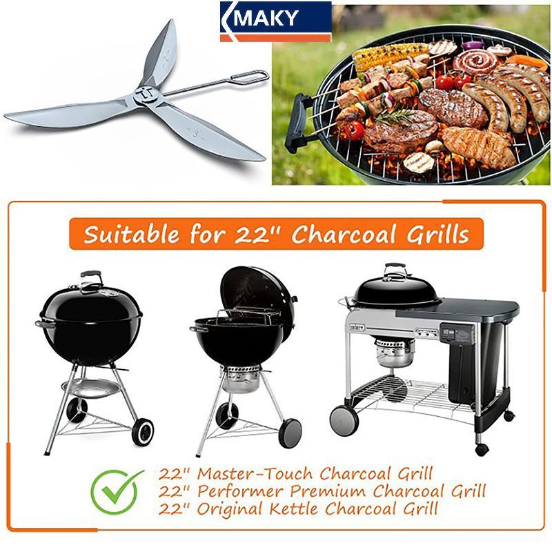 MAKY One-Touch Cleaning System Kit Design สําหรับ Weber Kettle Grill, สําหรับ 7444 Weber Grill อะไหล