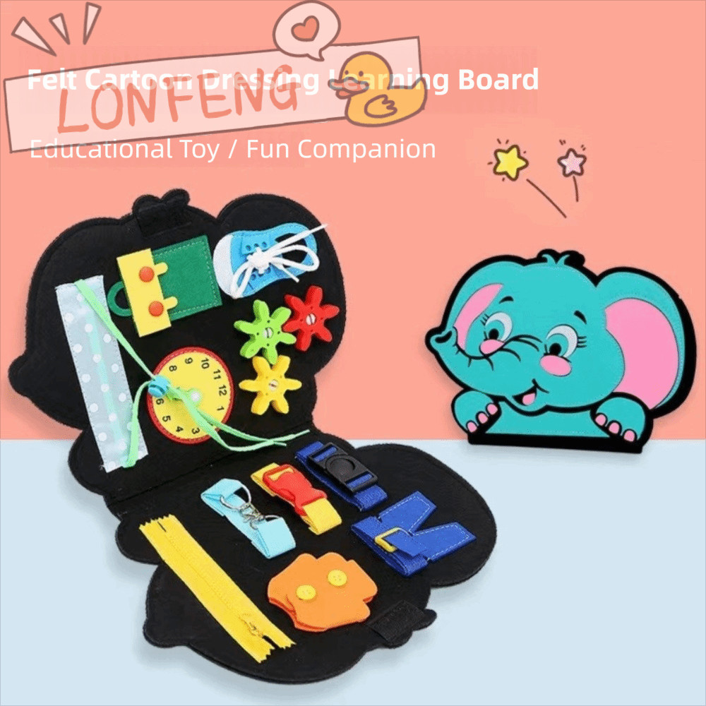 LONFENG Baby Busy Book, Sensory Learning Toys Busy Board Montessori Sensory Toys, Funny Dressing Boa