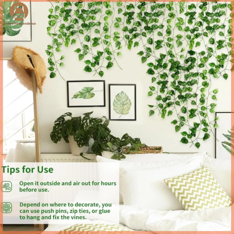 ABOVE ประดิษฐ์ Ivy Garland 5 ชิ้น 82ft พืชสีเขียวที่สมจริงแขวน Vines สําหรับห้องนั่งเล่นตกแต่ง TH
