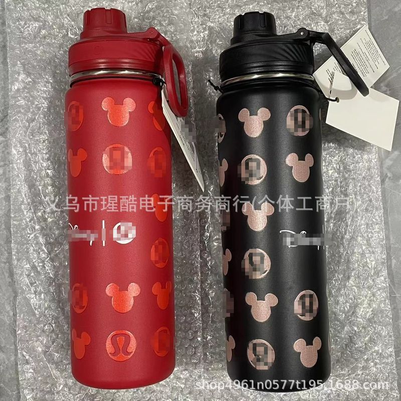 สไตล์ใหม่ร่วมแบรนด์ขวดกีฬา Thermos Cup 24oz ขวดอวกาศ Lulu Fitness Yoga ขวดน้ํา