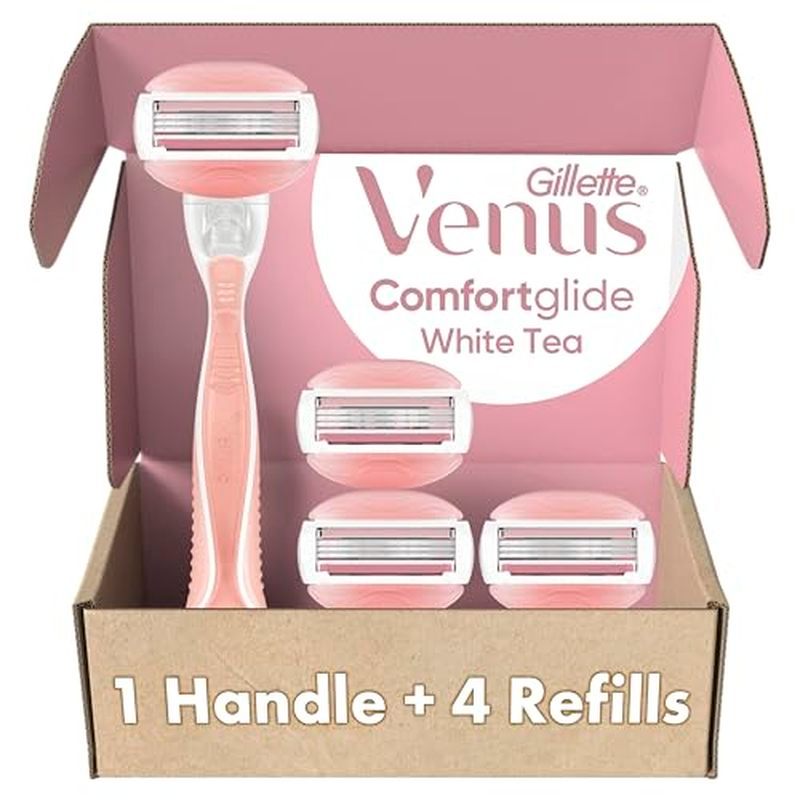 Gillette Venus ComfortGlide White Tea มีดโกนผู้หญิง 1 ด้าม + รีฟิล 4 ใบมีด