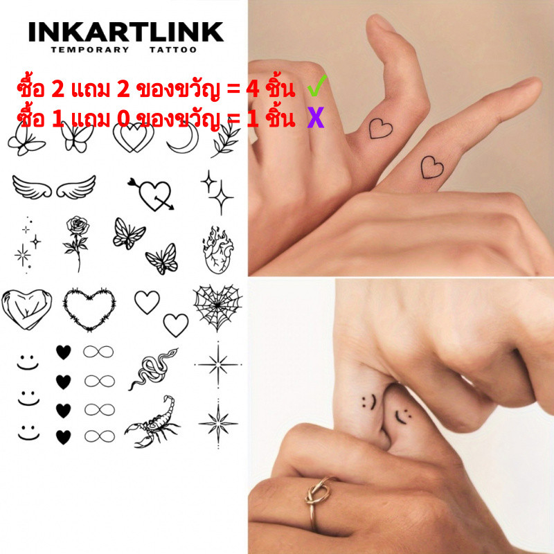 Henna Finger tattoo ( 18 ) สติ ๊ กเกอร ์ รอยสักชั ่ วคราว , รอยสักมายากลกันน ้ ําติดทนนาน , รอยสักปลอม 15 วัน , รอยสักกึ ่ งถาวร