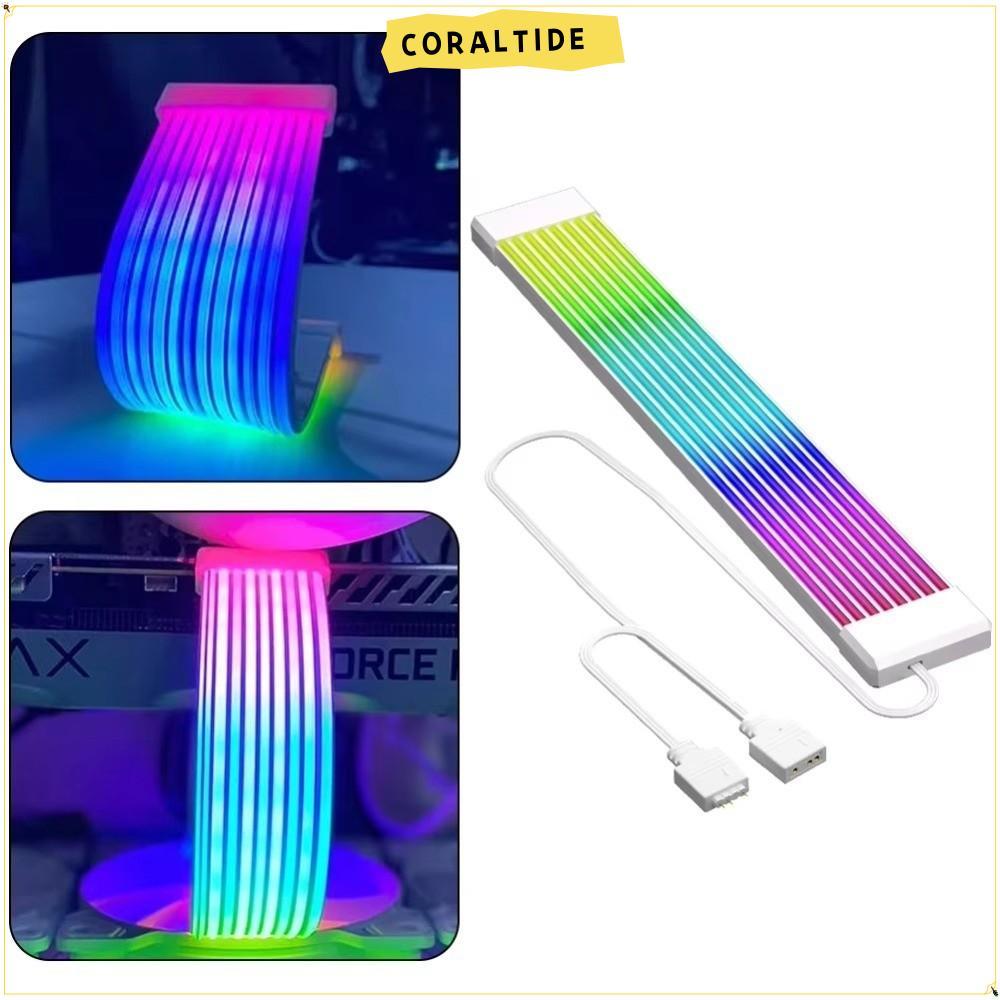 CORALTIDE LED Strip Light, 8PIN 24PIN ยืดหยุ่น PC Light Strip, สายต่อ DIY ARGB Light Bar