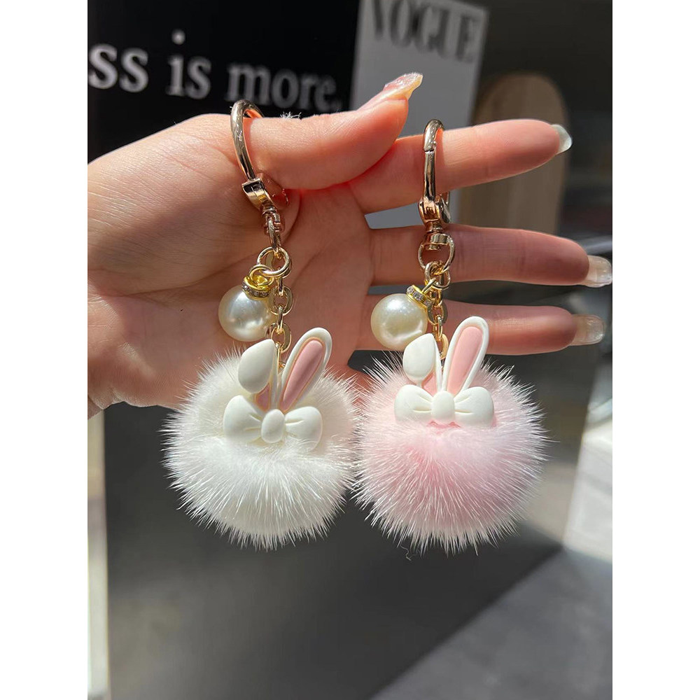 จี้พวงกุญแจกระต่าย ขนมิงค์เกาหลี ballkk9999.th20251218213957