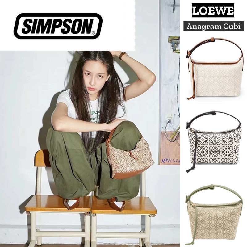 ของแท้100% LOEWE Small Anagram Jacquard  Tote Bags กระเป๋าถือสตรี