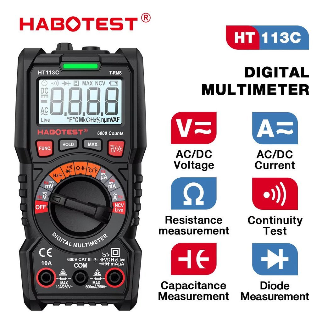 มัลติมิเตอร์ดิจิตอลและ Huabo HT113B มัลติฟังก์ชัน HT113&HT113C&HT113A OGCU