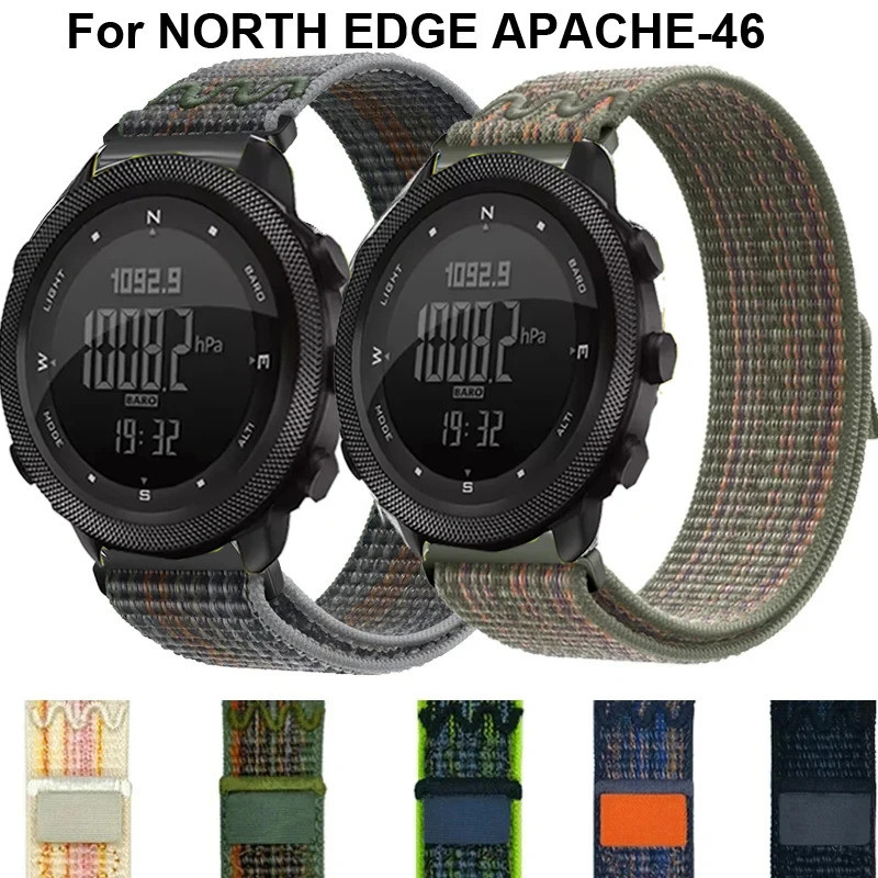 22 มม.เย็บปักถักร้อยไนลอนสําหรับ NORTH EDGE APACHE-46 Smartwatch Sport Band สําหรับ NORTH EDGE APACH
