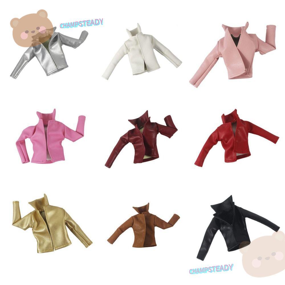 CHAMPSTEADY ตุ๊กตาแจ็คเก็ต, แฟชั่น DIY ชุดลําลอง, 10 สี PU หนังรถจักรยานยนต์แจ็คเก็ตลําลอง 1/6 ตุ๊กตา BJD/30 ซม.ตุ๊กตา