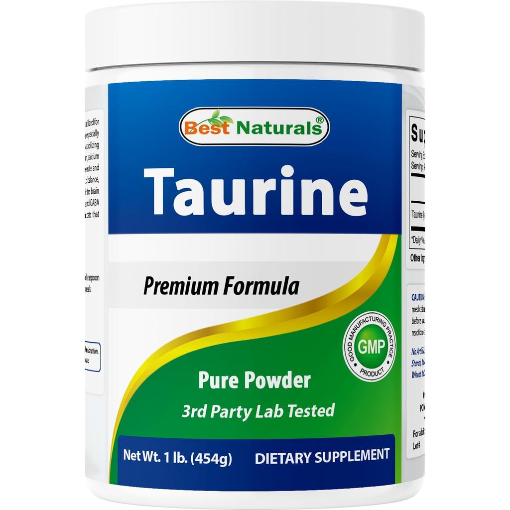 Ubida 100% Pure Taurine Powder Free Taurine 1,000mg ต่อเสิร์ฟ 1 ปอนด์ (454g) (1 ปอนด์ (1 แพ็ค))
