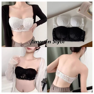 Amarin🌸พร้อมส่ง🌸เสื้อในเกาะอกไร้สาย ตะขอ3ระดับ ลวดลายลูกไม้ ใส่สบาย ไซส์พอดี FY3012