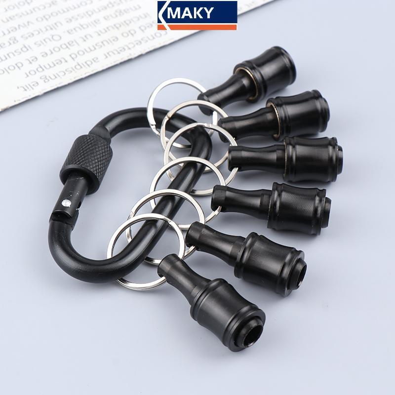 MAKY 6 ชิ้น/เซ็ต Bit Holder 1/4 นิ้ว Hex ไขควง Bits Holder Extension Bar พวงกุญแจอะแดปเตอร์เจาะ Bits