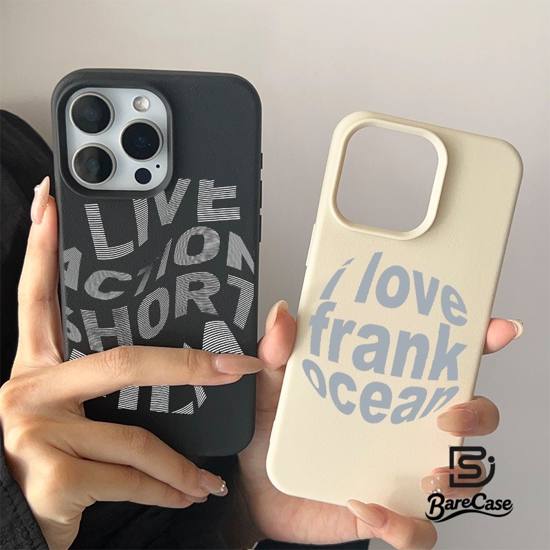 เคสป้องกันทำจากหนังสัมผัสนุ่ม พิมพ์ลายตัวอักษรโดยรอบ ใช้ได้กับ iPhone 11 13 16 15 14 12 Pro Max 7Plus XR X XS Max 8 7