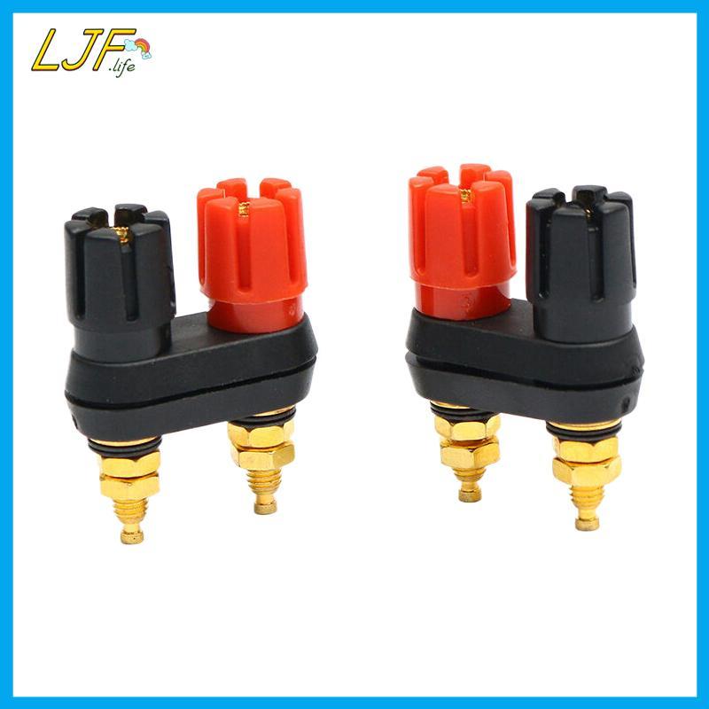 LJF ลําโพง Banana Plug Terminal Connector Banana Socket Dual Female Banana Plug สําหรับลําโพงเครื่อง