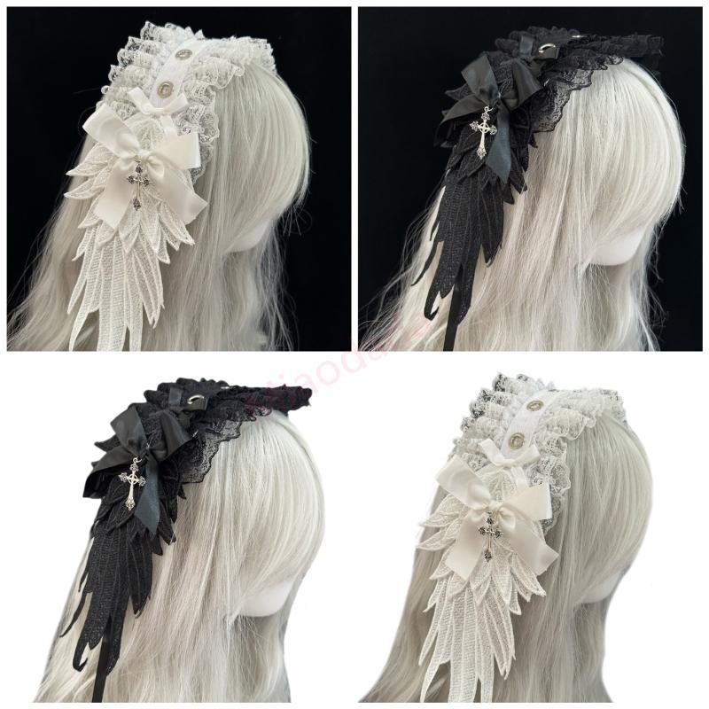 MDD Angel Wing Lolita Gothic Headpiece สำหรับคอสเพลย์และงานธีม