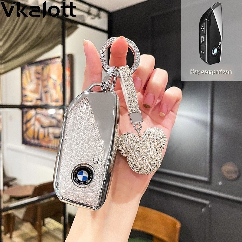 สําหรับ BMW TPU รถ Remote Key Case ผู้ถือพวงกุญแจสําหรับ BMW M60/iX1/iX2/iX3/XM/i4/i5/i7 ฝาครอบกุญแจ