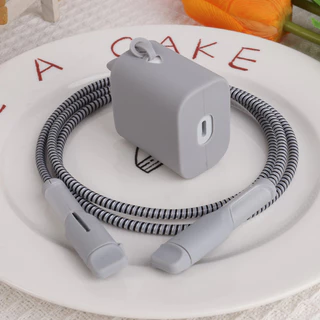 ตัวถนอมสายชาร์จ USB ซิลิโคนนิ่ม PD 20W สายชาร์จซิลิโคนหุ้มสายเคเบิลข้อมูลแบบสร้างสรรค์ ปลอกหุ้มแบบนิ่ม