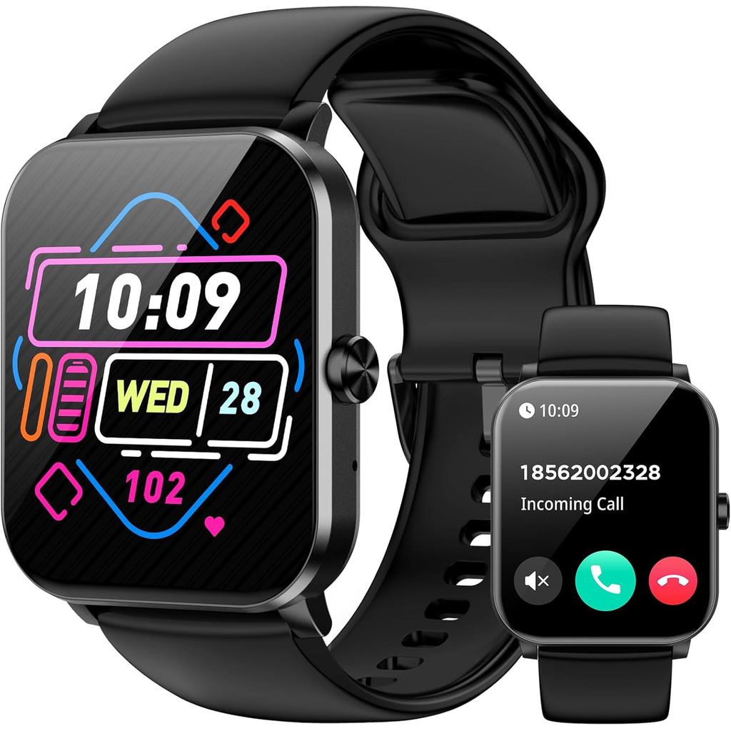 Smartwatch for Man Women Fitness with Bluetooth Call, Fitness Tracker เข้ากันได้กับ iPhone หรือ Andr