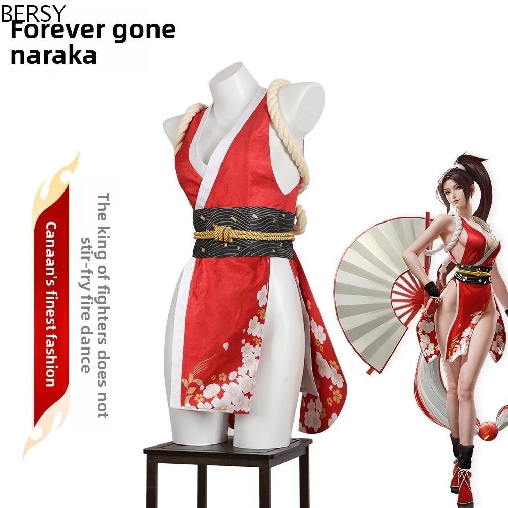 BERSY Mai Shiranui คอสเพลย์เครื่องแต่งกาย,สั้นเกมกิโมโน Mortal Kombat Action Figure คอสเพลย์เครื่องแ