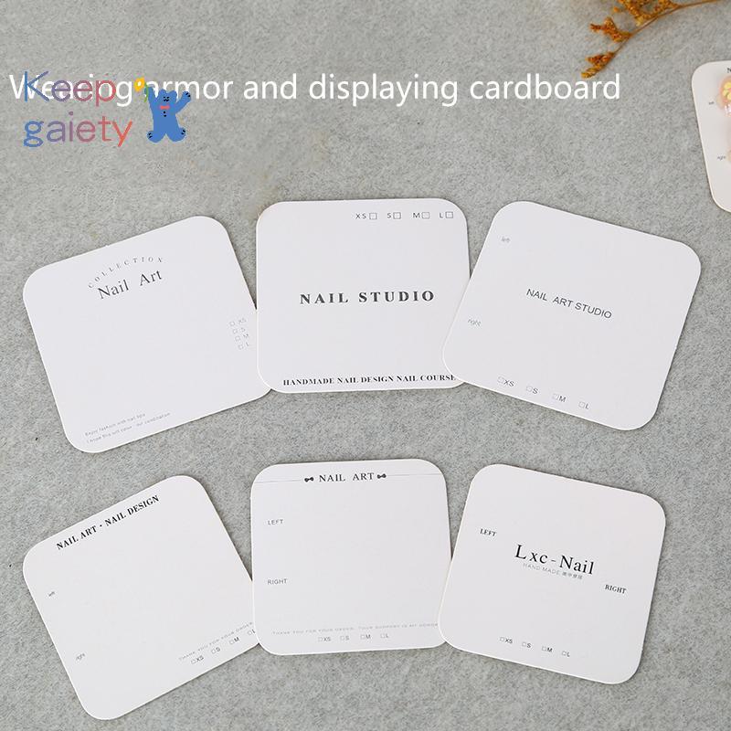 [Keepgaiety-t] 20 ชิ้นเล็บแสดงกระดาษแข็งสไตล์เรียบง่ายเล็บปลอมการ์ดสําหรับกดบนเล็บถ่ายภาพ Props ร้านทําเล็บ [ใหม่] - รูปที่ 5