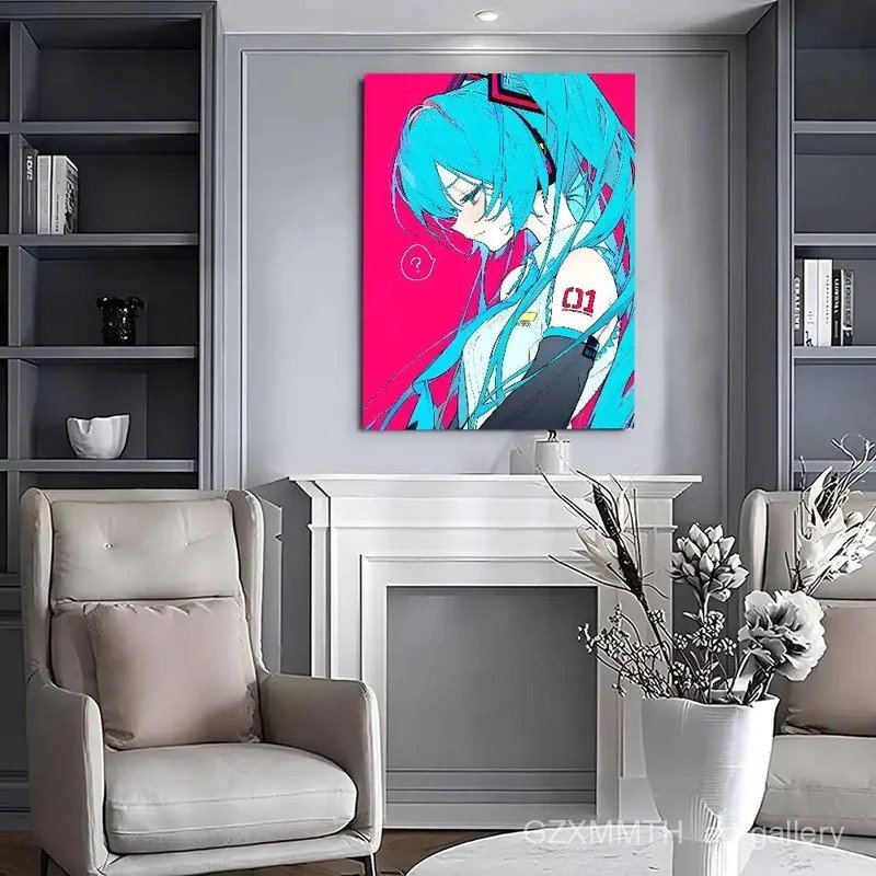 1PC น่ารัก H-HATSUNE M-MIKU คลาสสิก Vintage โปสเตอร์ Vintage Room Home Bar Cafe Decor Nordic Home De