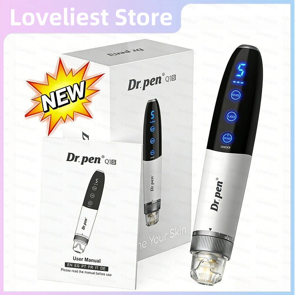 Original Dr Pen Q1S Professional Wireless Pen เครื่องมือกําจัดรอยแผลเป็นจากสิวพร้อมตลับ 2 ตลับ