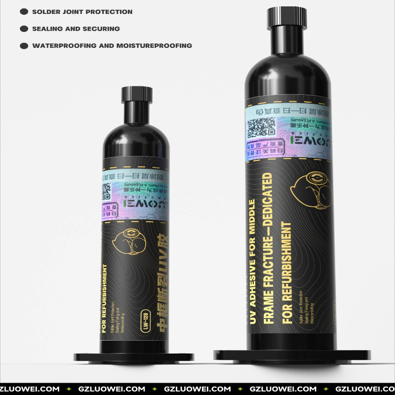 LUOWEI LW-128 ซ่อมกรอบแตกกาว UV Strong adhesion และความแข็งสูง,2S Fast curing โดยไม่ต้องไวท์เทนนิ่งซ่อมเครื่องมือ