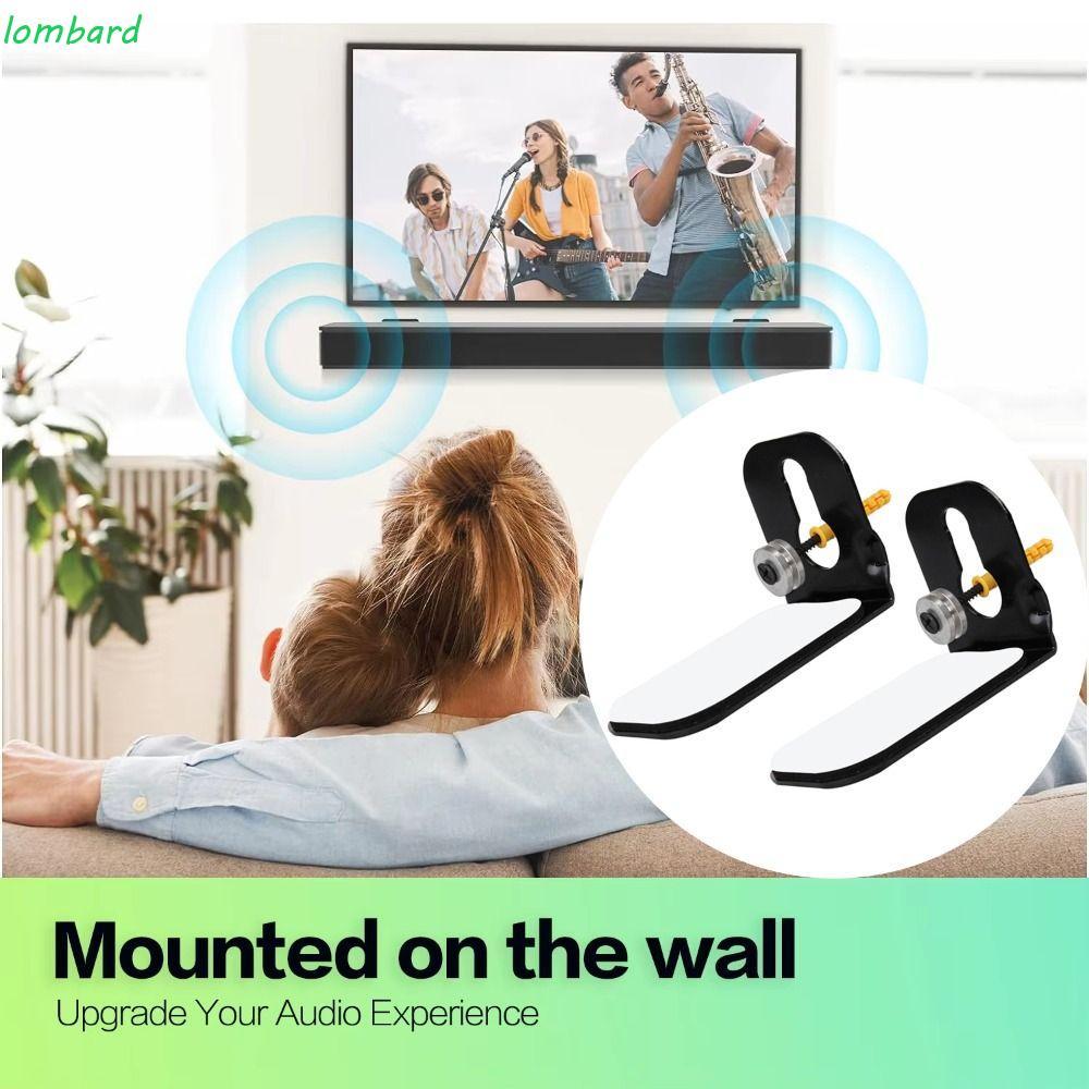 LOMBARD Soundbar Mount Shelf, Universal Mounting Brackets L Shaped Brackets, Stylish Metal Brackets 