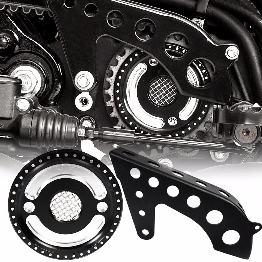 รถจักรยานยนต์ด้านหน้าสีดําไดรฟ์รอกเครื่องยนต์ด้านบนสําหรับ Harley Sportster XL 883 1200 48 72 Superl