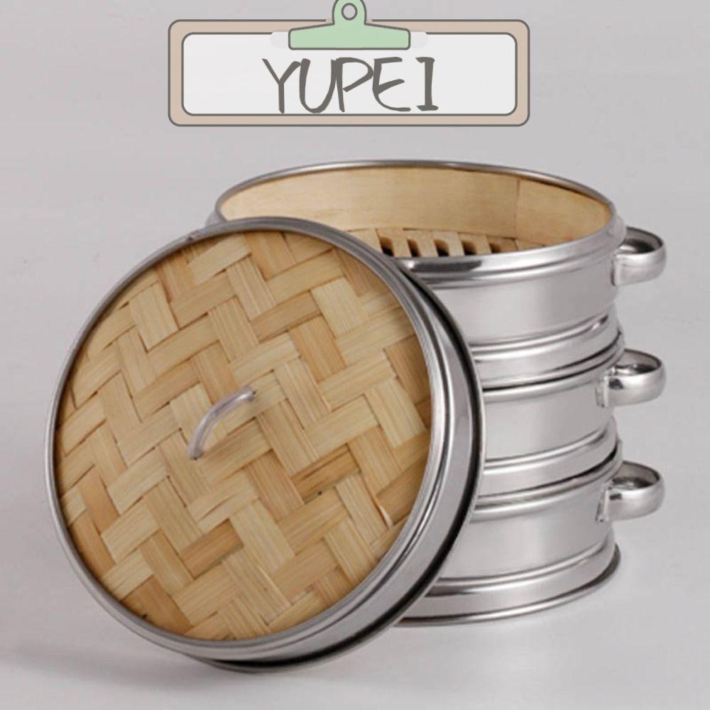 YUPEI เครื่องนึ่งไม้ไผ่,ตะกร้าไม้ไผ่ทอแฮนด์เมด,เครื่องมืออาหารจีนไม้ไผ่ผัก Xiaolongbao