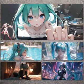 แผ่นรองเมาส์ Hatsune Miku ขนาดใหญ่อะนิเมะเล่นเกมสองมิติแผ่นร…