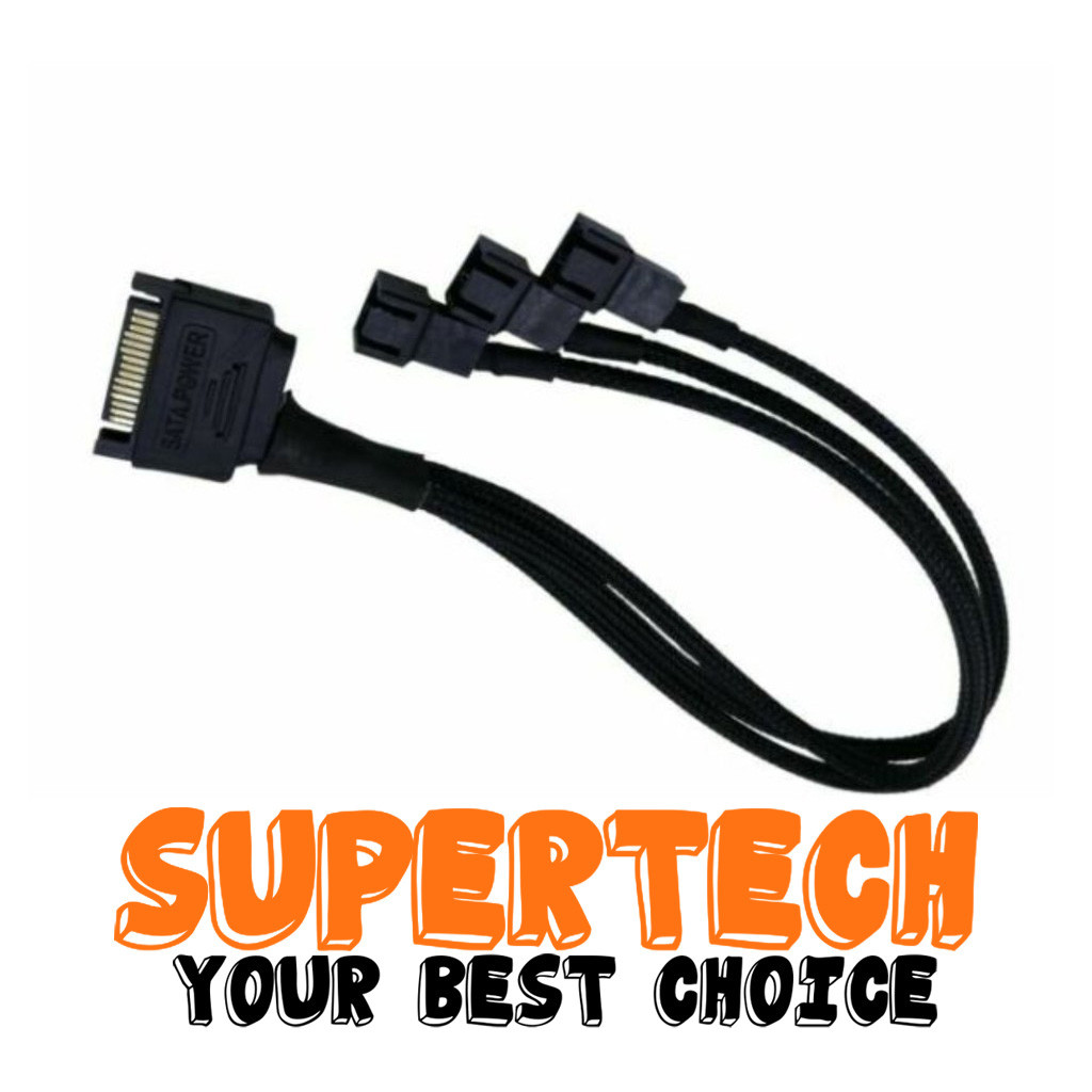 SATA 15PIN 15 pin to 3x 2-pin 3-Pin PWM พัดลมระบายความร้อนอะแดปเตอร์สายไฟ PC