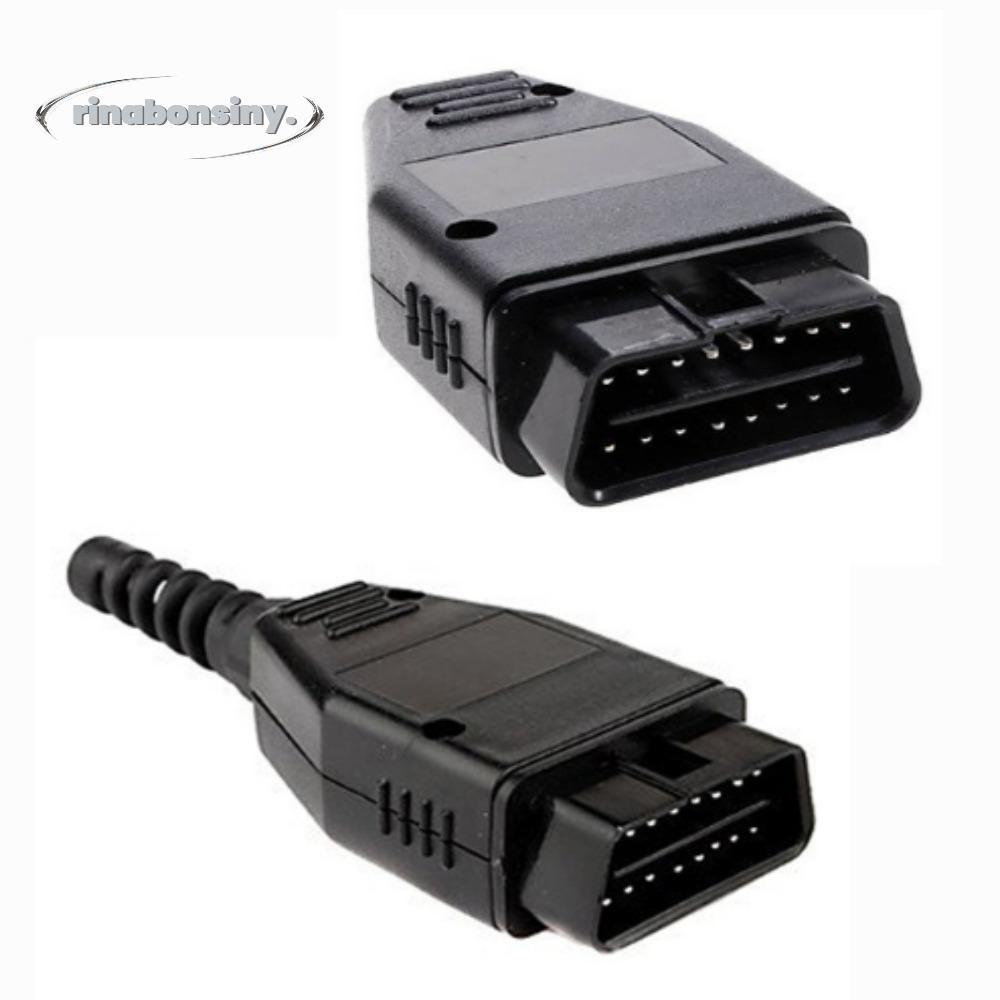 RINABONSINY OBD2 อะแดปเตอร์อุปกรณ์เสริมสากลอะไหล่ OBD ปลั๊กตัวผู้