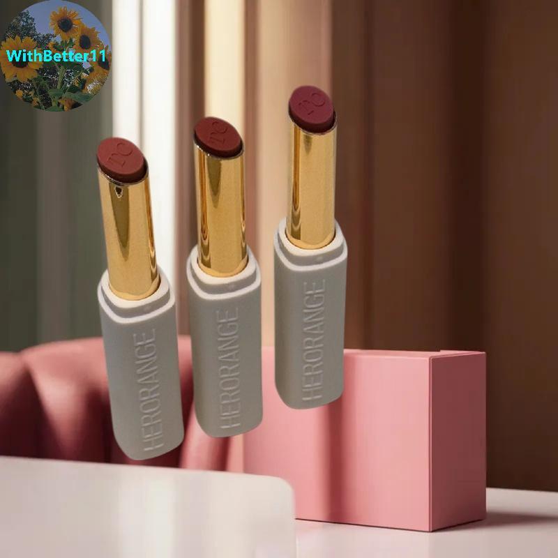 Better HERORANGE Low Saturation Matte Lipstick Cream Velvet Not Easy To Fade Lipstick Matte Lip Glos