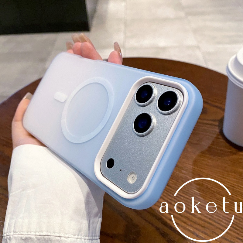 เหมาะสําหรับเคสโทรศัพท์ Apple 17pro iPhone 16promax เจลลี่ไล่ระดับแม่เหล็กดูดอากาศ dopamine 15/14/13/12/11 2-in-1 รวมทุกอย่างฝาครอบซิลิโคนป้องกันการตกกระแทก ราคาถูก Shopee Lazada
