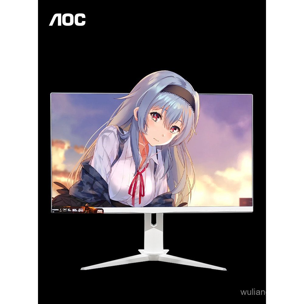 Aoc จอแสดงผลสีขาว 2k180hz จอแสดงผล 4k สีชมพู 27/32 นิ้วหน้าจอสําหรับเล่นเกมคอมพิวเตอร์การปรับแต่ง 24