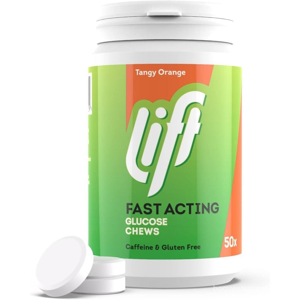 Lift FastActing Glucose Chewable Energy Tablets สีส้ม 6 แพ็ค 50 เม็ดอ่าง