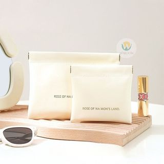 กระเป๋าใส่เหรียญ เครื่องสำอาง หนัง PU ไร้ซิป แบบหนีบ เปิด-ปิดง่าย กันน้ำ ช่วยจัดระเบียบของในกระเป๋า ใส่ของได้อเนกประสงค์