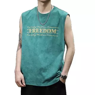 MNO.9 Tank B975 เสื้อกล้ามผู้ชาย ลายอักษร เสื้อออกกำลังกาย ผ้านุ่ม ระบายอากาศได้ดี แฟชั่นชาย เสื้อแขนกุด บางเบาใส่สบาย