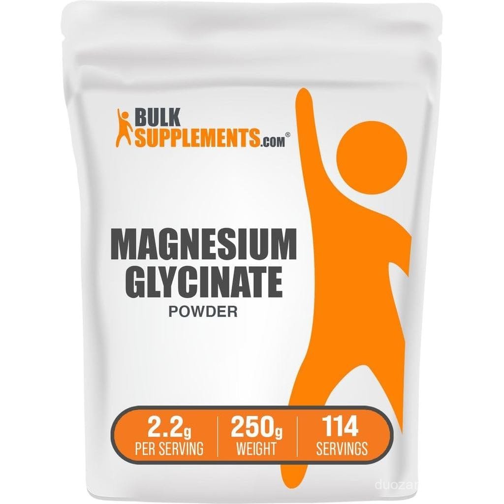 Bulkplements.com Magnesium Glycinate Powder - Magnesium Glycinate 300mg ดูดซับได้สูง - ปราศจากกลูเตน