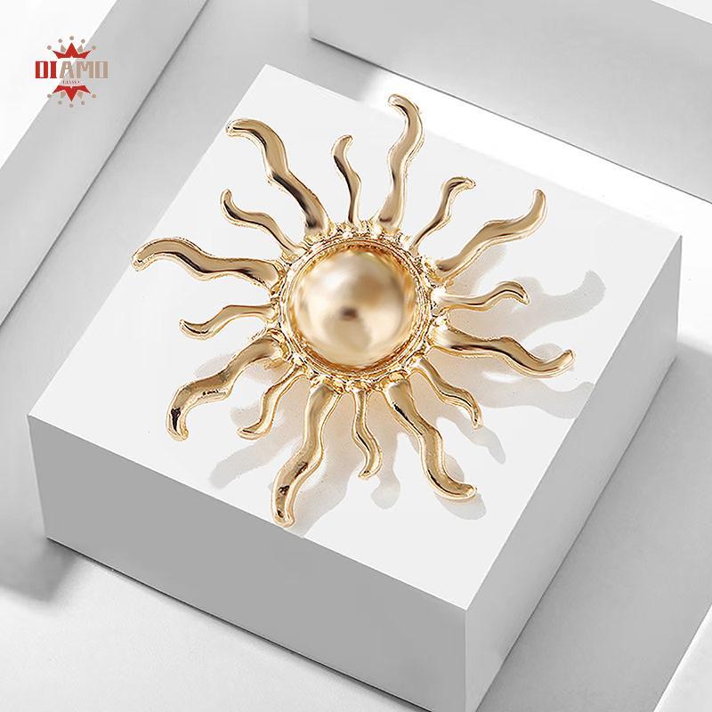 DIAMONDLURE แฟชั่นบุคลิกภาพ Sun ดอกไม้เข็มกลัด Pin สําหรับผู้หญิงเสื้อผ้าเครื่องประดับอุปกรณ์เสริม K