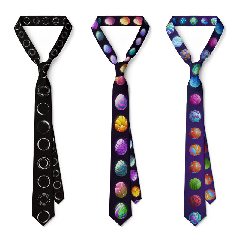Mystery Planet Gradient Dragon Egg Pattern Tie Dark Moon Phase Business Tie