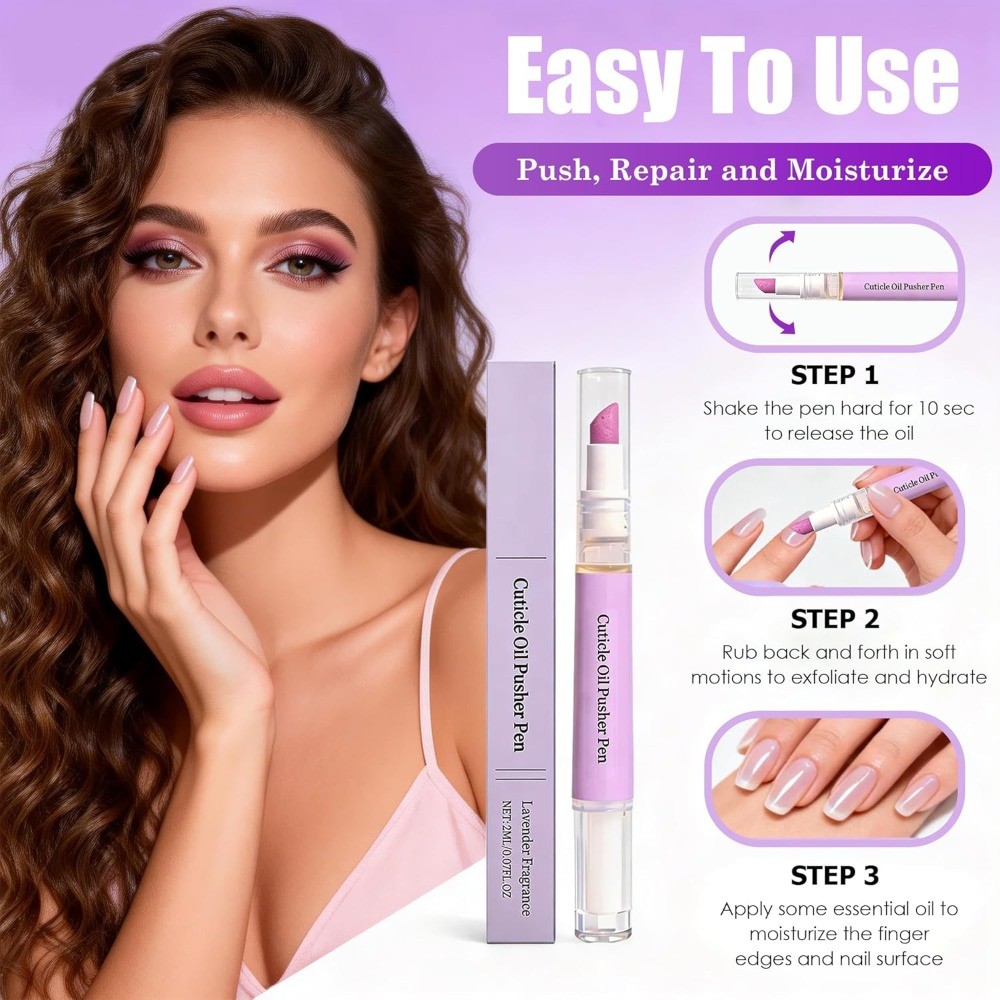 2 in 1 Cuticle Oil Pusher ปากกาเซรามิคเล็บเครื่องมือ รูปที่ 6