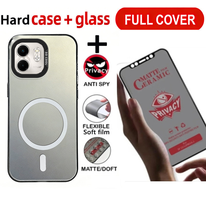 เคสกระจกนิรภัยทนต่อความเป็นส่วนตัวสําหรับ infinix smart 9 infinix 50i 5g 2024 เคสโทรศัพท์