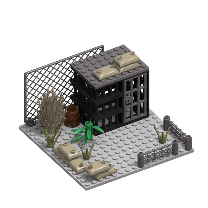 Spot Goods#World War II WY09Ruined scene set with outpost, guard post, command center, military buil