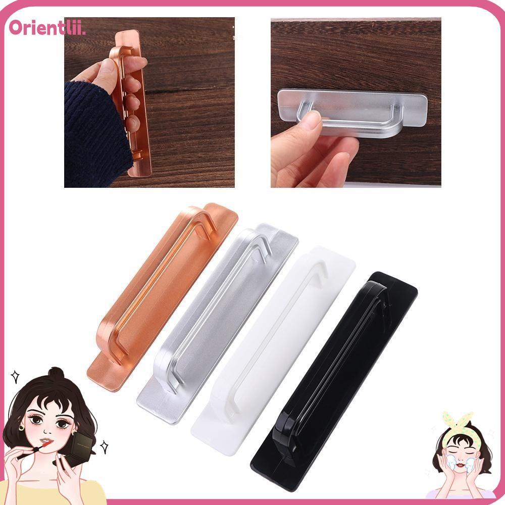 ORIENTTK ที่จับลิ้นชัก ที่เก็บลูกบิดพลาสติกอเนกประสงค์แบบมีกาวในตัว อุปกรณ์เสริมประตูบานเลื่อน