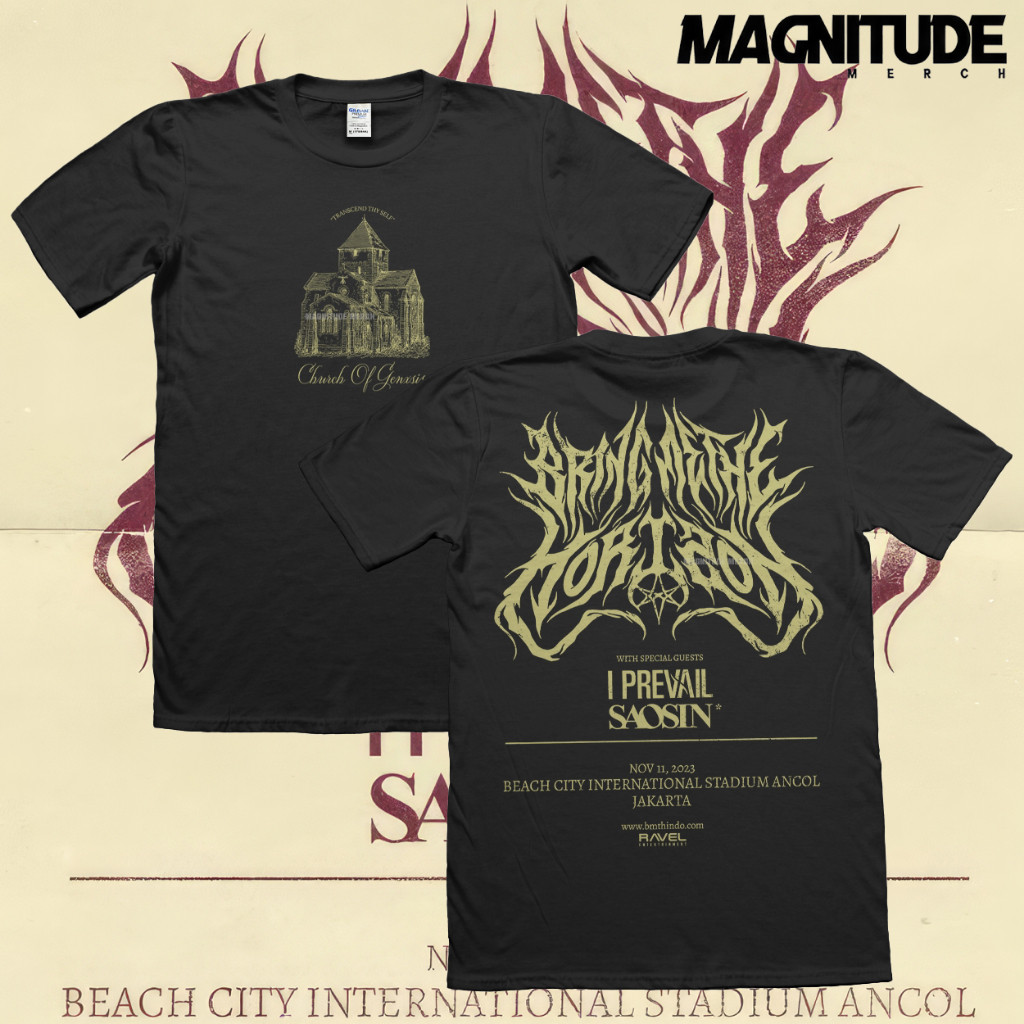 เสื้อเสื้อยืด Magnitude Bring Me the Horizon Bmth Tour - Transcend Thy Self Black | เจอร์ซีย์เสื้อยื