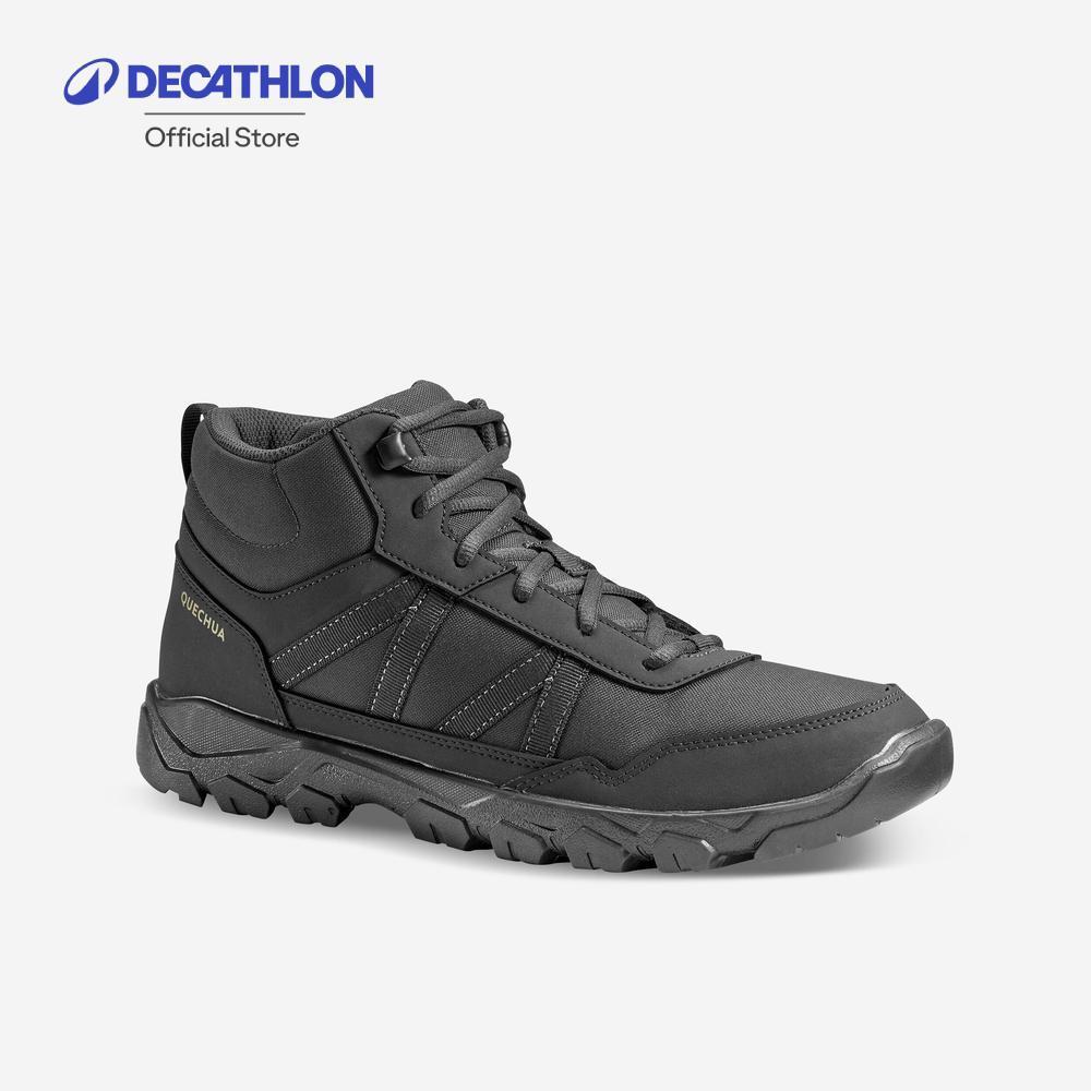 Decathlon Men’S Hiking Boots รองเท้าหุ้มข้อเดินป่าสำหรับผู้ชายรุ่น Nh100 - Black
