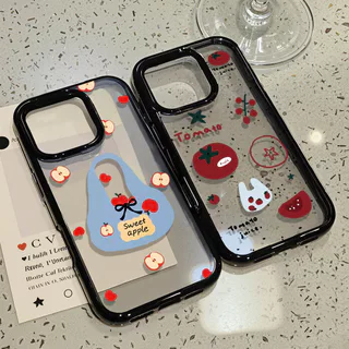 เคสมือถือ For iPhone 13 11 15 16 Pro Max Case iPhone 11 12 14 17 Pro Max 13 14 Pro 15 Pro 17 Air การ์ตูนอะคริลิก 2 in 1