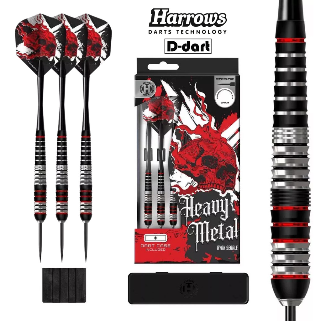 HARROWS STEEL TIP DARTS - 22G/24G/26G Heavy Metal Ryan Searle Stainless Steel TIP DART SET