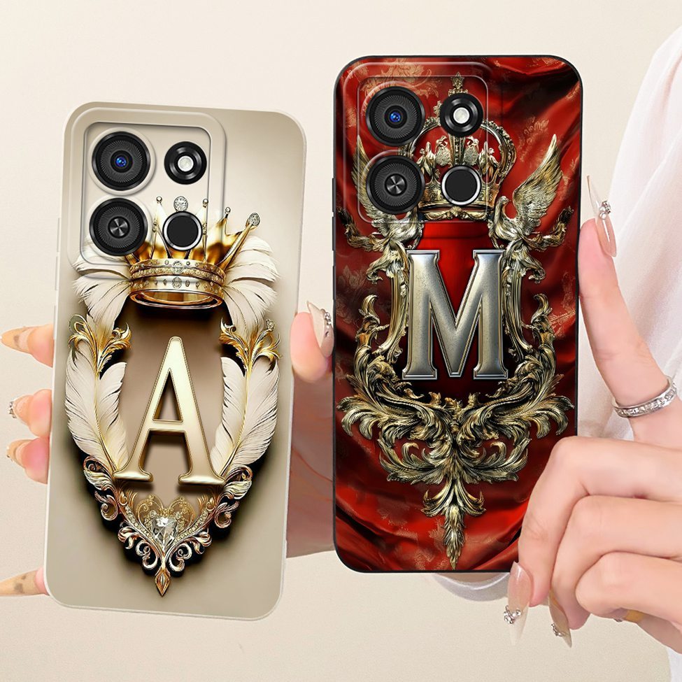 ITEL A05S A663LC เคส ITEL A05S ปกความงามหรูหรา AZ ตัวอักษร 2D ปลอกซิลิโคนทาสี